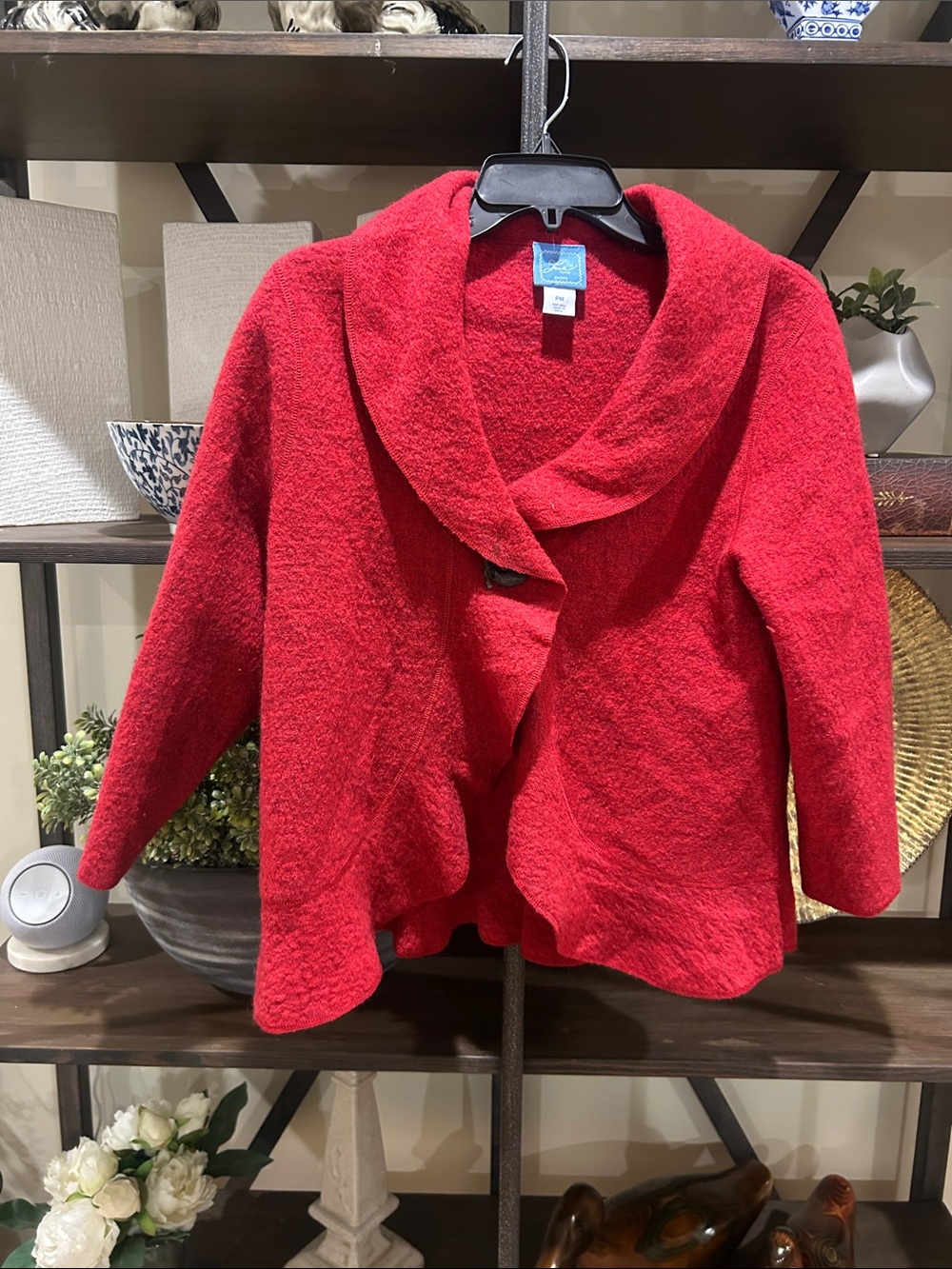 Lark lane PM Red Shawl Collar Wool Blend Jacket - Unknown Brand